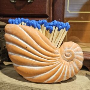 Vintage Terra Cotta Shell Planter